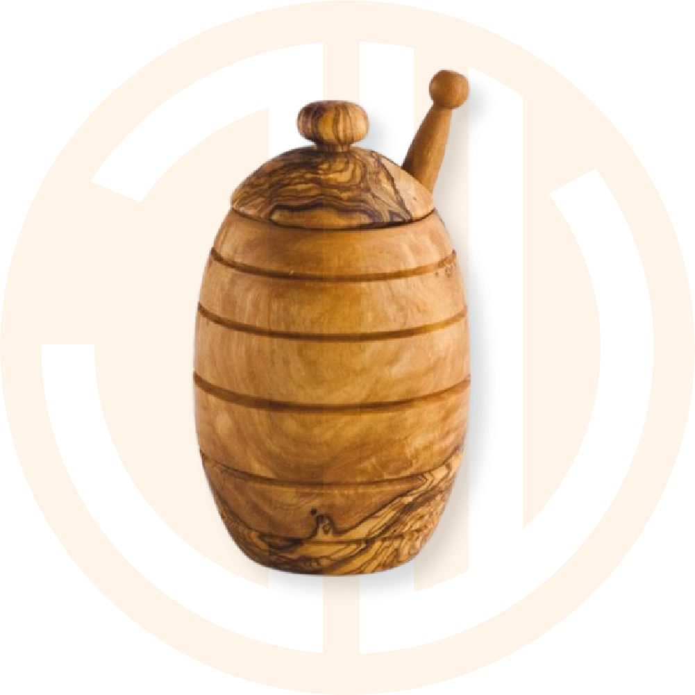 Pot à miel en bois d'olivier