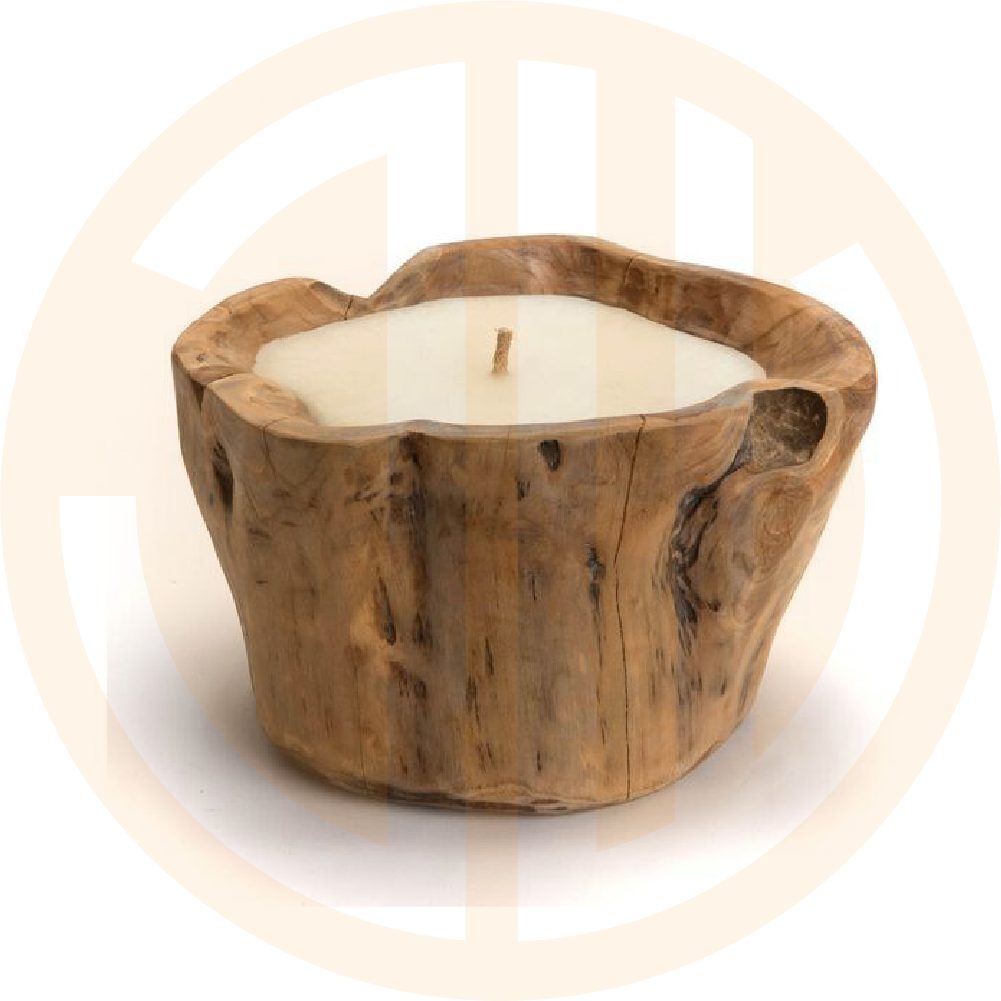Bol bougeoir en bois d'olivier