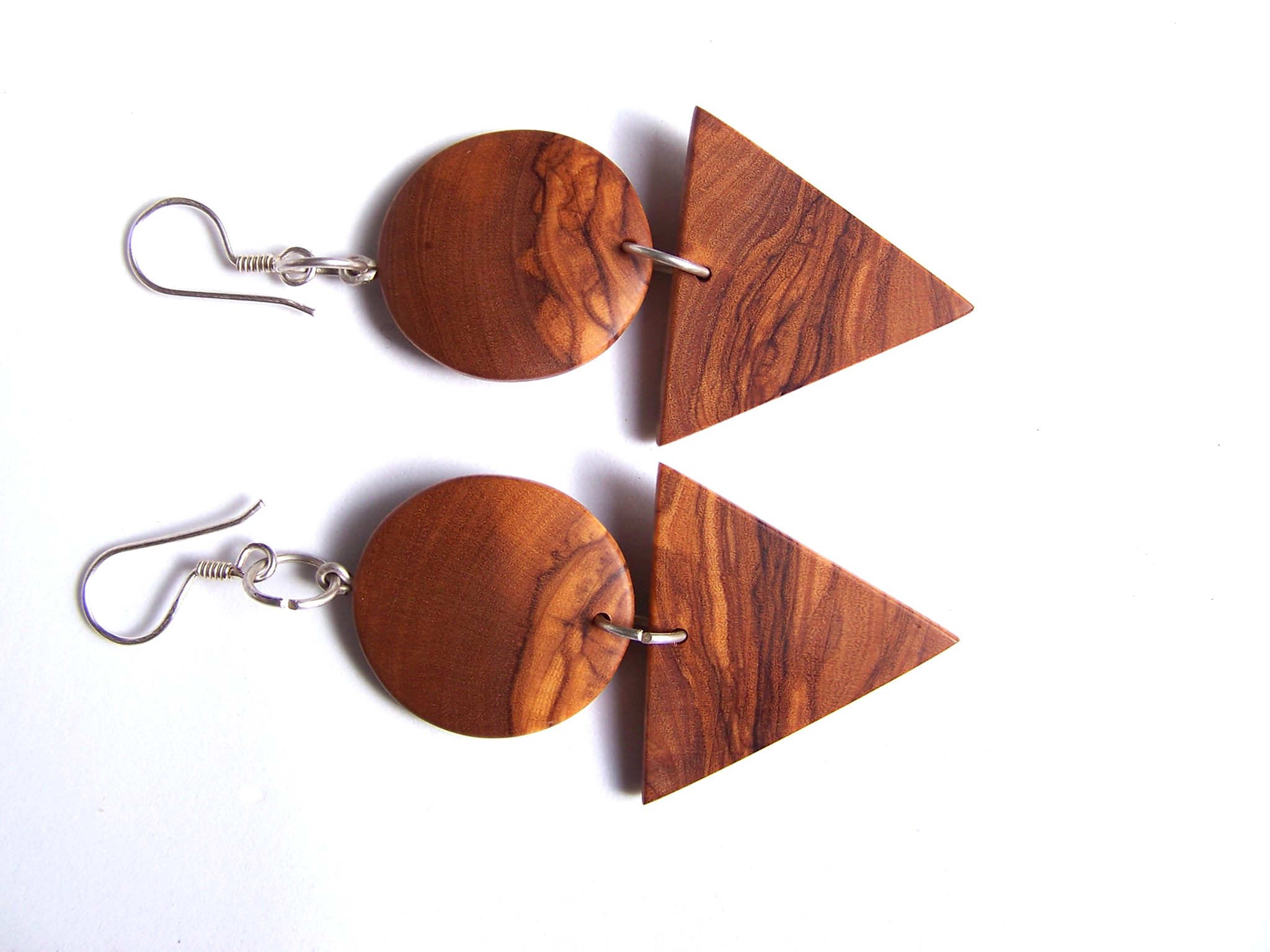 Boucles d'oreilles géométriques en bois